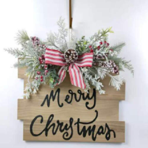 Hanging Faux Plants Decor with Ribbon