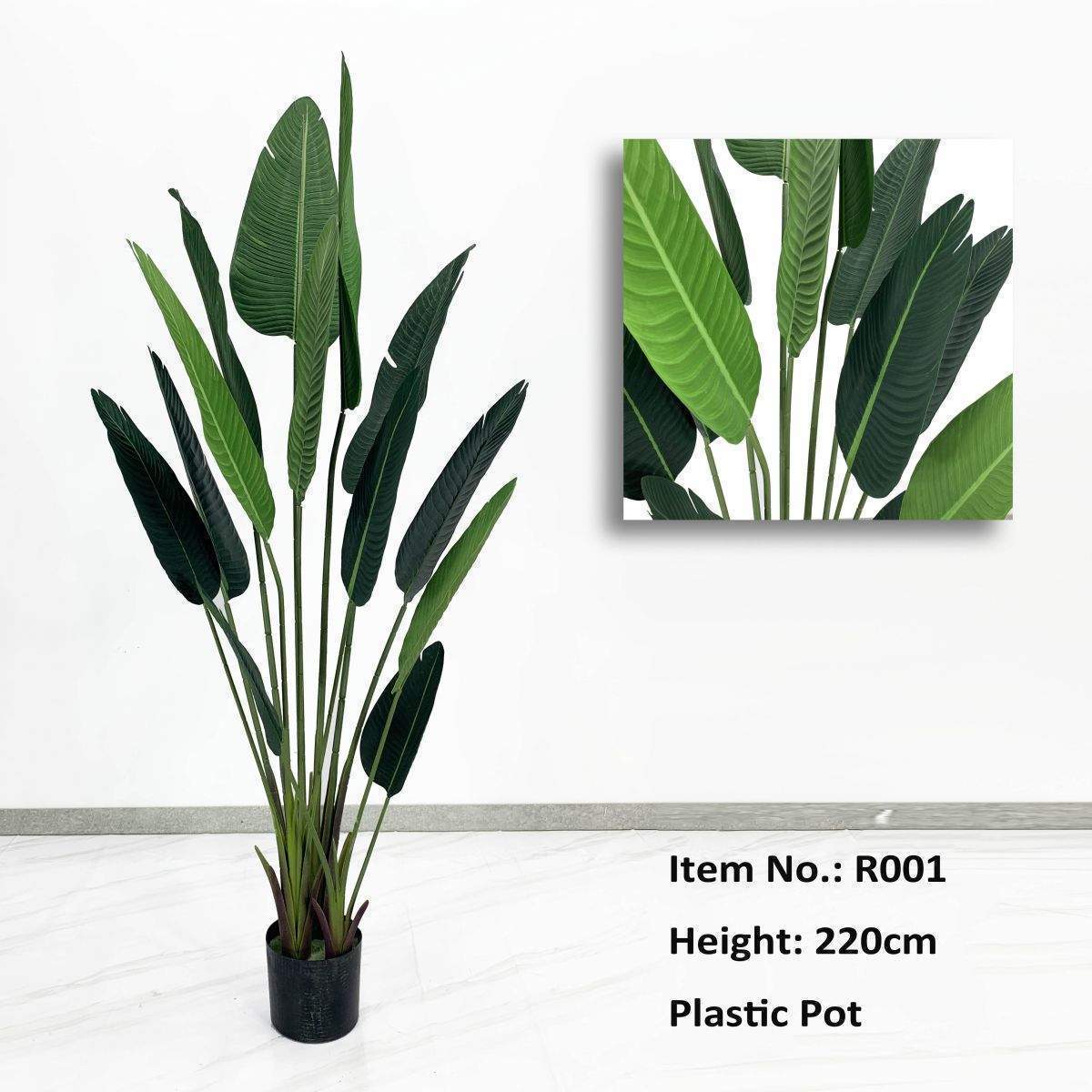 Realistic Faux Traveller's Tree, Plastic Potted