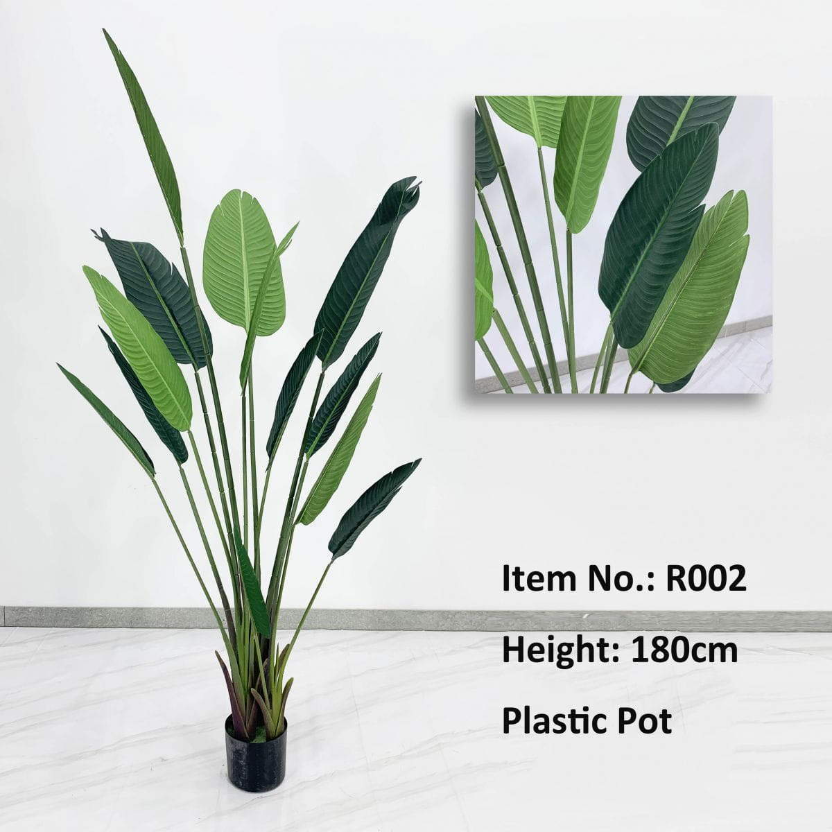 Realistic Faux Traveller's Tree, Plastic Potted