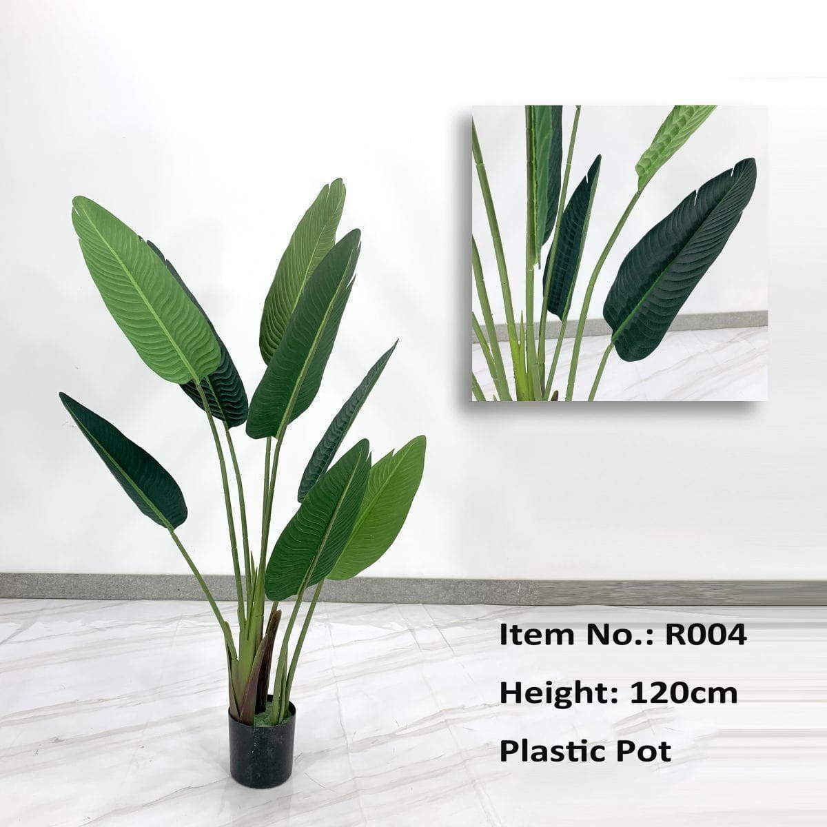 Realistic Faux Traveller's Tree, Plastic Potted