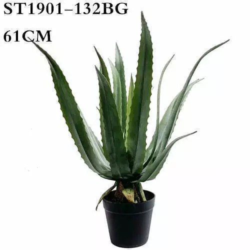 Artificial Aloe Plants, Nearly Natural, Green, 61CM