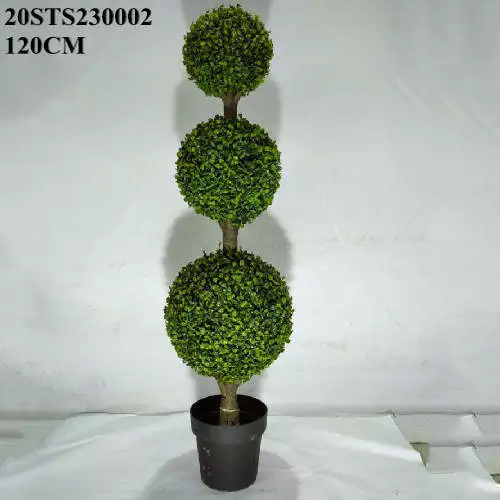 Artificial Triple Topiary Boxwood Tree, 120 CM