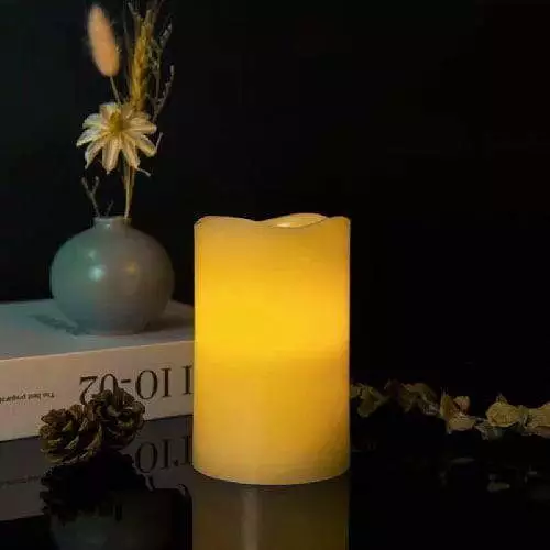 Flickering Flame Effect Battery Candle Auto-Moving Wick LED Pillar Candles Real Wax Or Timer Operated and Remote