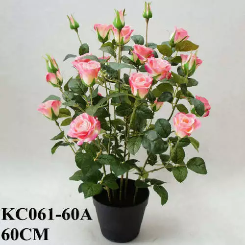 Artificial Pink Rose Potted Bonsai, 60 CM