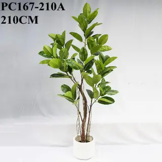 Artificial Rubber Tree Big Green Tree, 210 CM