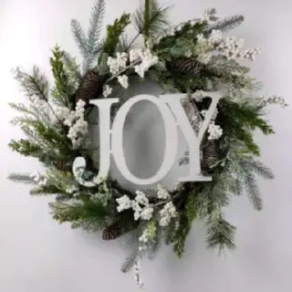 White Berries Pinecones Wall Hanging Wreath Christmas Decor