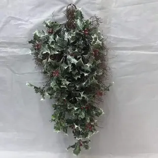 21 inch Xmas Teardrop Swag Decor for Christmas Holiday Decor, 21 inch