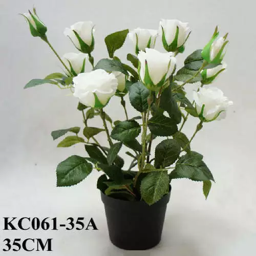 Artificial Rose Bonsai White Flower, 35 CM