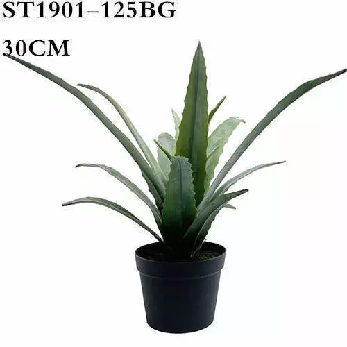 Artificial Aloes Succulents Plants, Pure Green, 30CM