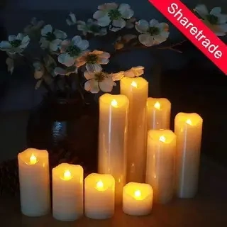 Flickering Flame Effect Battery Candle Auto-Moving Wick LED Pillar Candles Real Wax Or Timer Operated and Remote