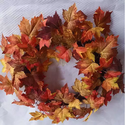 Artificial Maple Leaf Autumn Elements Wreath, 55 CM