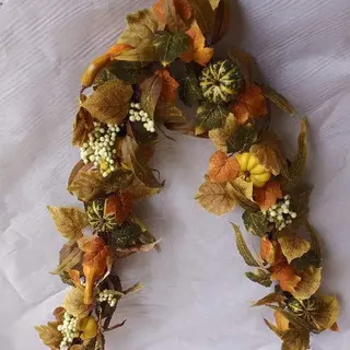Faux Vine Pumpkin Berries Rattan Fall Elements Xmas Decor, 180 CM