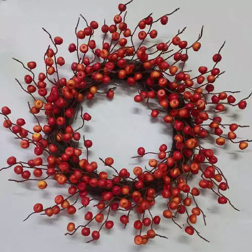 Red Orange Berries Wreath Christmas Decorations, 50 CM