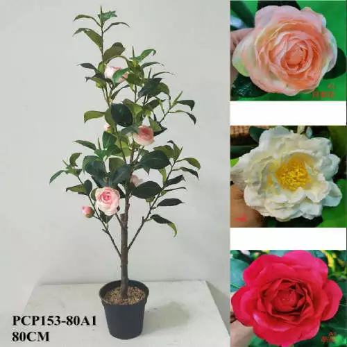 Plastic Chinese Rose Flower, 80 CM Artificial Plants