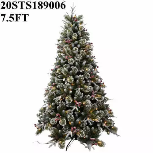 7.5 FT Christmas Tree Pine Slim with White Frosted