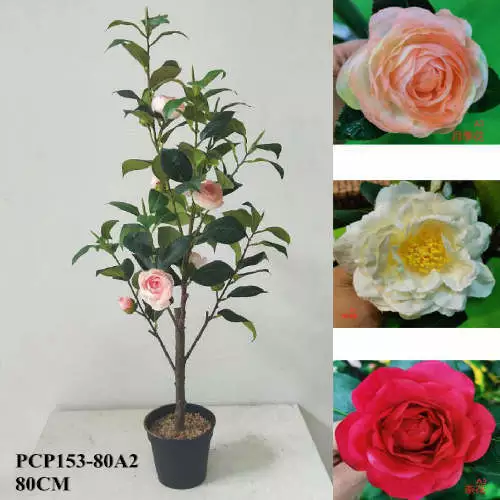 Plastic Flowering Plants Camellia, 80 CM Artificial Plants