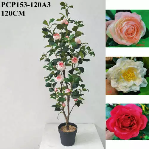 Plastic Camellia Genus Flower, 120 CM Artificial Plants