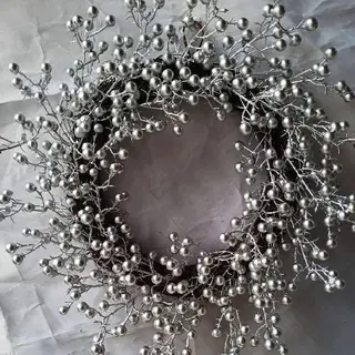 Silver Berries Wreath Garland Xmas Decor Christmas Ornaments, 50 CM