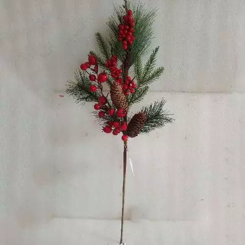 Artificial Christmas Red Berry Picks Pine Berry Branches, 58 CM
