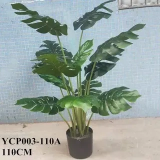 Artificial Swiss Cheese Plant Faux Monstera With Pot, 110 CM, 80 CM