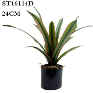 Artificial Cymbidium Ensifolium with Red Border, 28CM