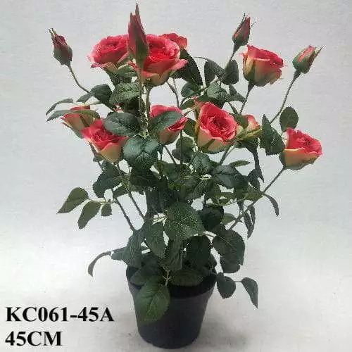 Artificial Red Rose Bonsai, 45 CM