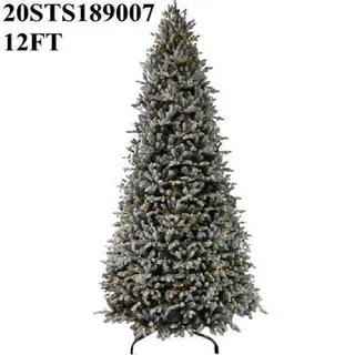 12 FT DIA PRE - LIT ASHLAND SPRUCE FLOCKED PE PVC Xmas TREE