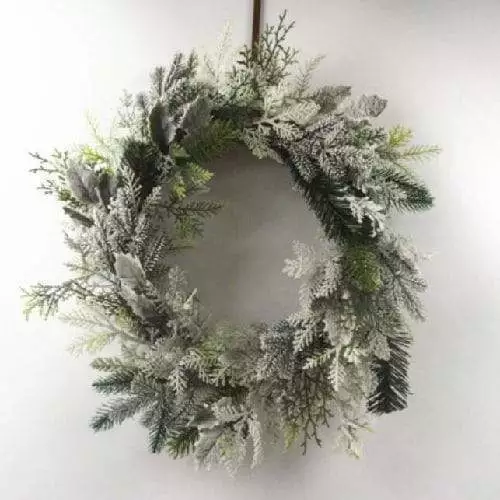 Winter Theme Pine Leaves Wreath