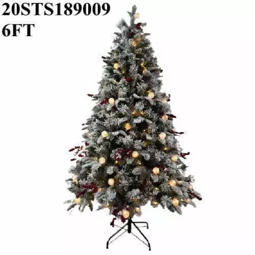6 FT PE Christmas Tree with White Downy Shawl