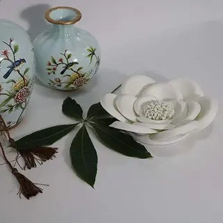 Artificial EVA Switzerland Flower, White