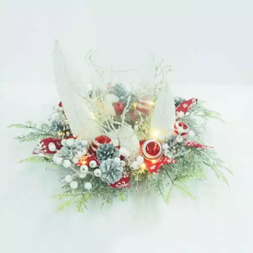 Winter Theme LED Decor Pinecones Wreath