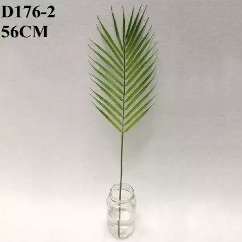 Artificial Branch of Areca Palm Light Green Leaves, 56 CM