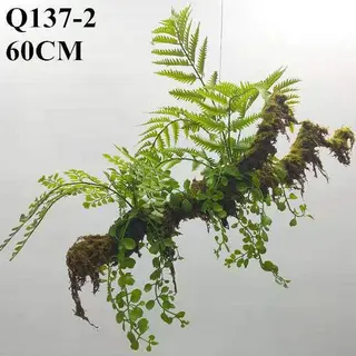 Eyeful Faux Hanging Fern Plants Artificial Fern Plants, 60 CM