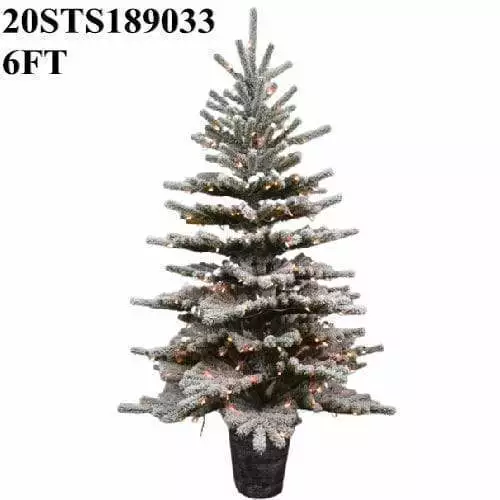 6 FT PVC Christmas Tree Weihnachtsbaum with White Downy Shawl