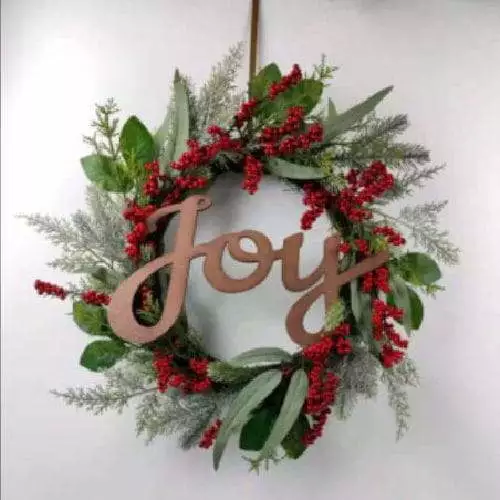 Eucalyptus Leaves Red Berries Holiday Wreath Decor