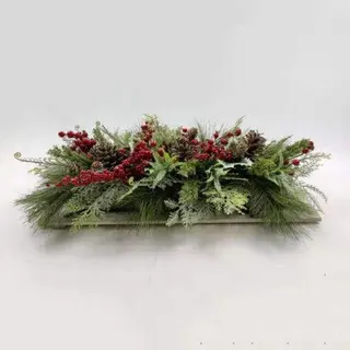 Red Berries Fern Plants Tabletop Decor