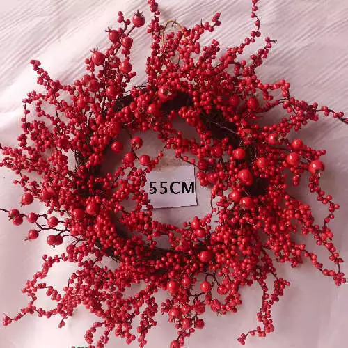 Christmas Red Berries Wreath Mini Berries, 55 CM