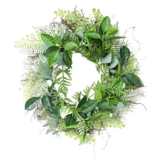 Artificial Wreath With Succulent & Olive Branch