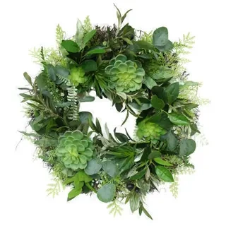 Artificial Wreath With Succulent & Olive Branch