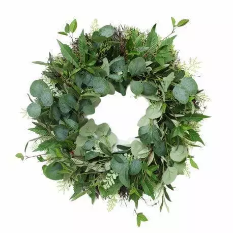 Artificial Wreath With Succulent & Olive Branch
