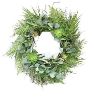 Artificial Wreath With Succulent & Olive Branch