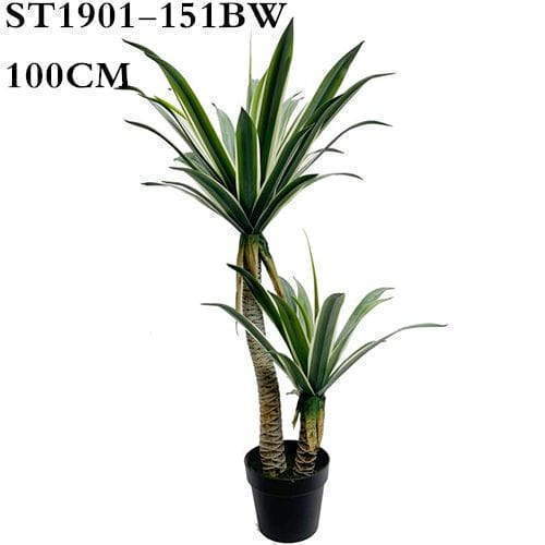 Artificial Agave Americana, White Border, 100CM