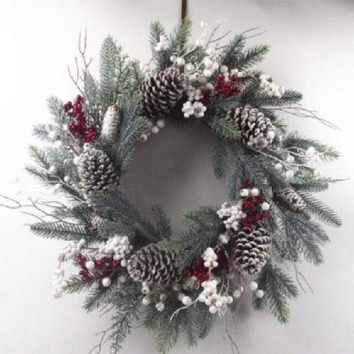 Winter Wreath Pine Cones Berries Decoration Wreath