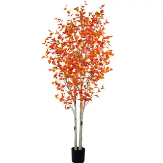 Artificial Birch Tree(KD), 240cm – Autumn Birch Tree for Home, Event & Commercial Decor