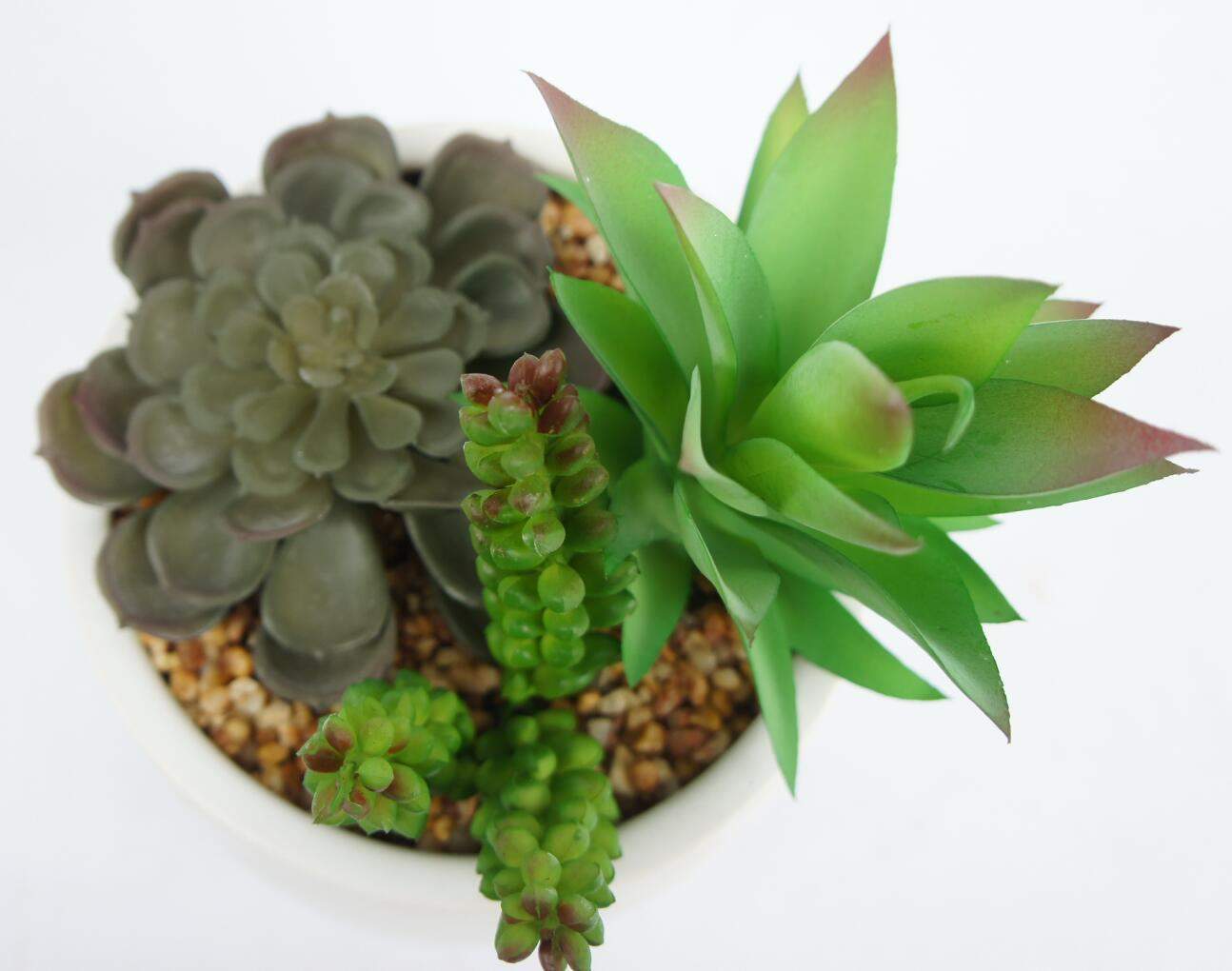 Artificial Fake Succulent Plants Faux Potted Green Decor for Desk Artificial Fake Succulent Plants Faux Potted Green Decor for Desk