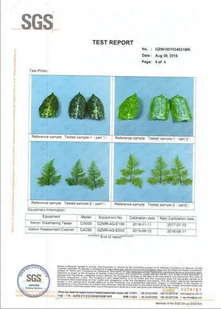 Test Report of Artificial Plants 4