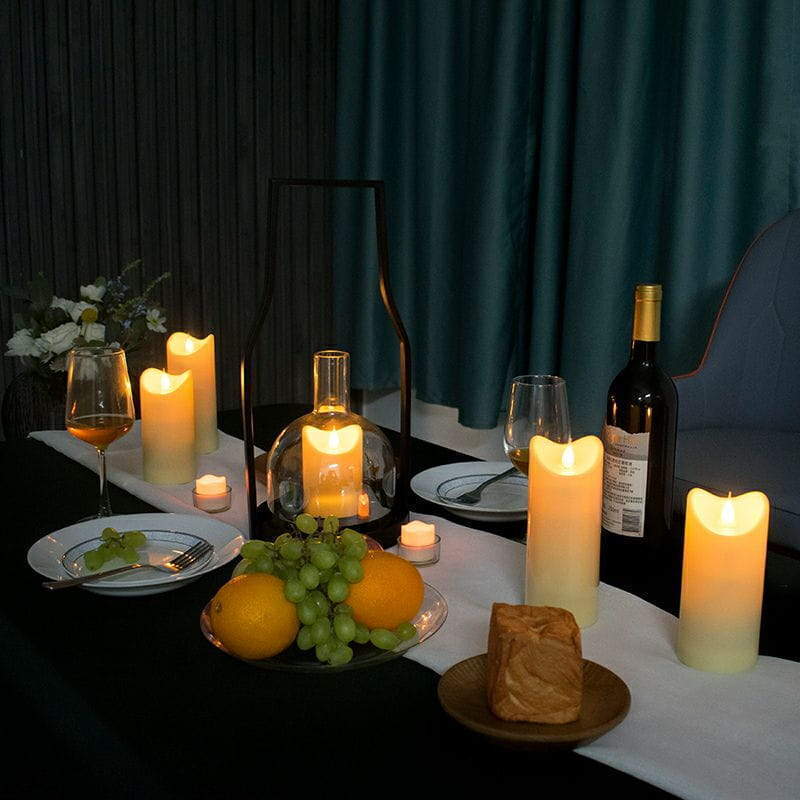 Flickering Flame Effect Battery Candle Auto-Moving Wick LED Pillar Candles Real Wax Or Timer Operated and Remote Flickering Flame Effect Battery Candle Auto-Moving Wick LED Pillar Candles Real Wax Or Timer Operated and Remote
