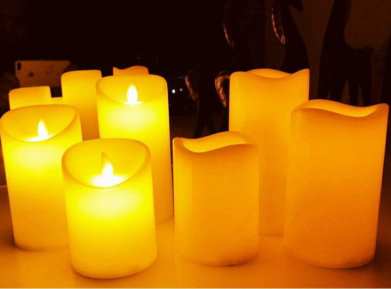 Flickering Flame Effect Battery Candle Auto-Moving Wick LED Pillar Candles Real Wax Or Timer Operated and Remote Flickering Flame Effect Battery Candle Auto-Moving Wick LED Pillar Candles Real Wax Or Timer Operated and Remote