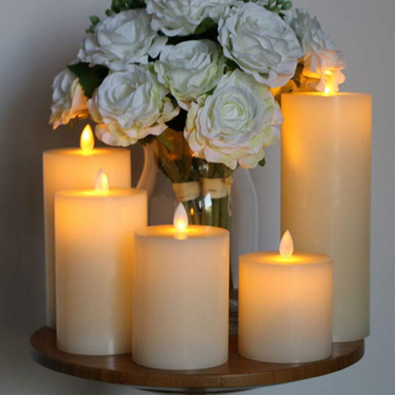 Flickering Flame Effect Battery Candle Auto-Moving Wick LED Pillar Candles Real Wax Or Timer Operated and Remote Flickering Flame Effect Battery Candle Auto-Moving Wick LED Pillar Candles Real Wax Or Timer Operated and Remote