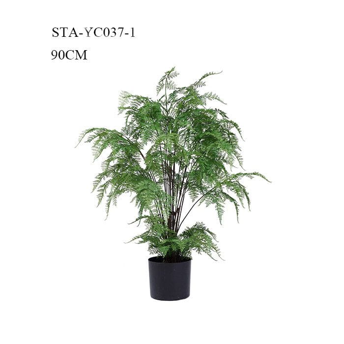 Popular Faux Fern Tree, Black Potted Plant